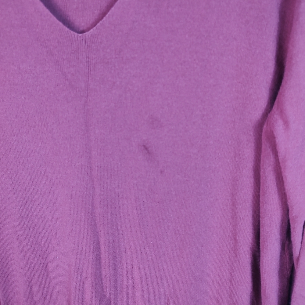 Ann Taylor LOFT Mauve Red Long Sleeve Sweater V-neck XL - Picture 3 of 10